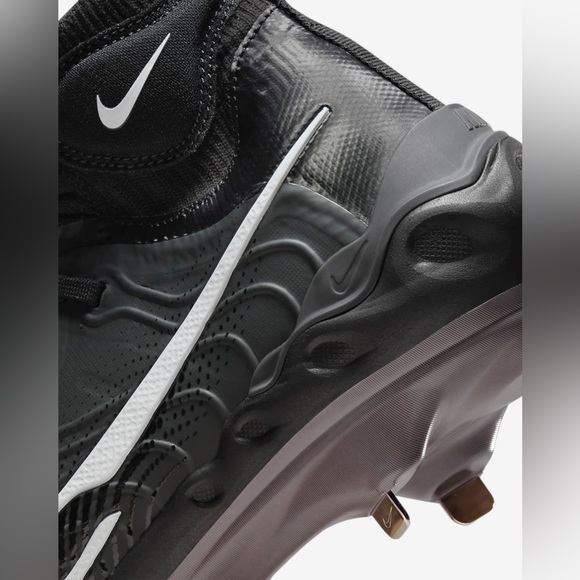 Nike Alpha Huarache NXT Men's Baseball Cleats Black Smoke Grey White 8.5 - Picture 9 of 11